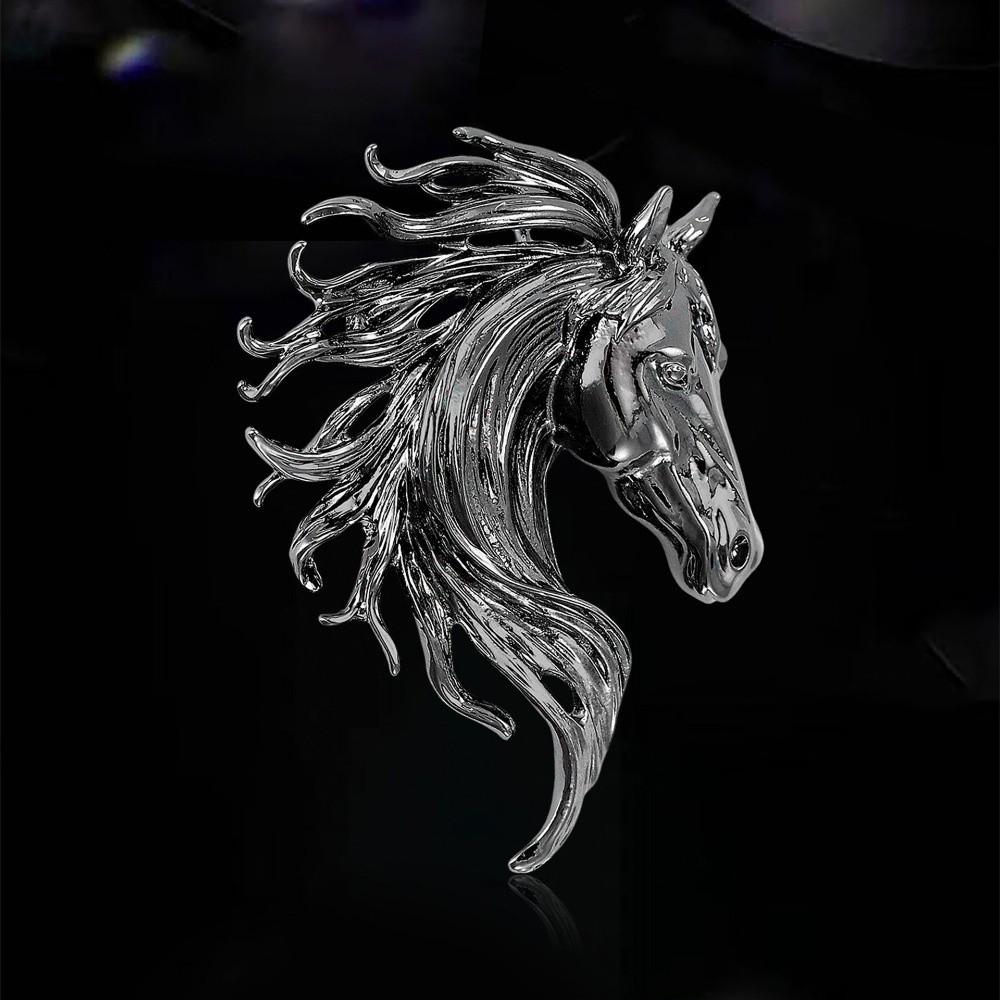 Unisex Design Zodiac Animal Pins Elegant Animal Pins New Horse Head Brooches  Friends Gifts