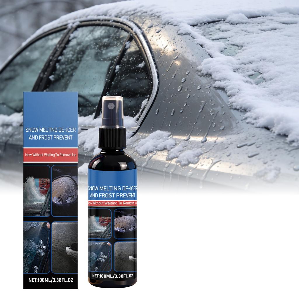 Auto-Enteiser und Schnee-Schmelzmittel, -frost, Winter Auto-Pflege-Spray, Winter Auto-Scheiben Schnee-Reinigung, -frost- und -gefrier-Spray, 100ML