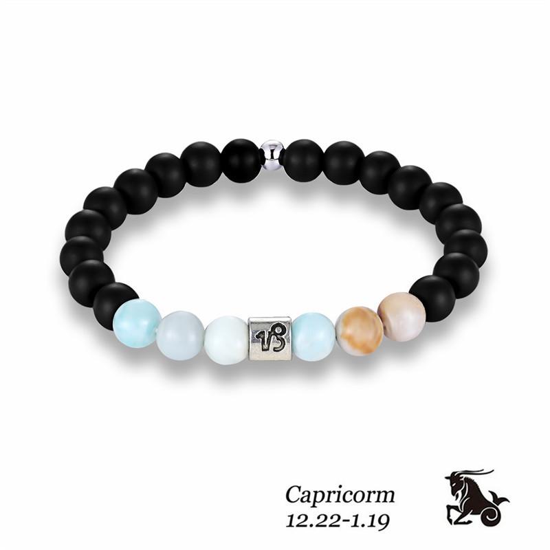 12 Constellation Bracelets, Energy Stone Frosted Stone Bracelets, Personalized Trend Yoga Bracelets.