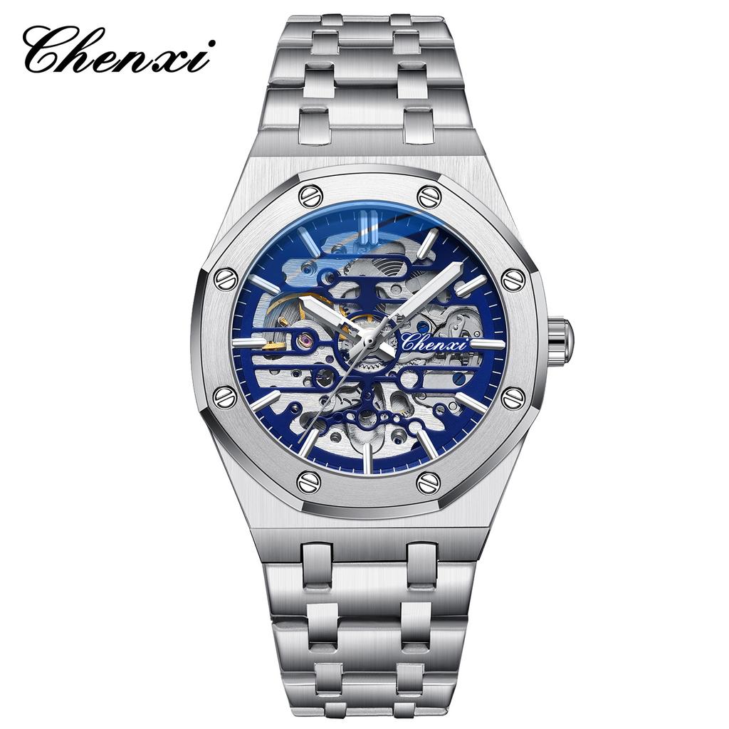 High Quality Automatic Movement Mechanical Watches For Men Fashion Casual Skeleton Hollow Luminous Waterproof Watch CHENXI