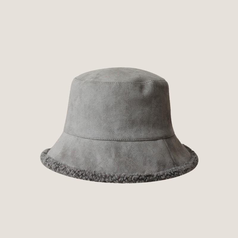Double sided Lamb Velvet Pot Hat Men Autumn and Winter New Hat Women Korean Corduroy Fisherman Hat Warmth Thickened Bucket