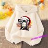 Demon Slayer Frühling und Herbst Kinder Jungen und Mädchen mit Kapuzenpullover Pullover Top Cartoon Druck Kinder Sportbekleidung Mantel