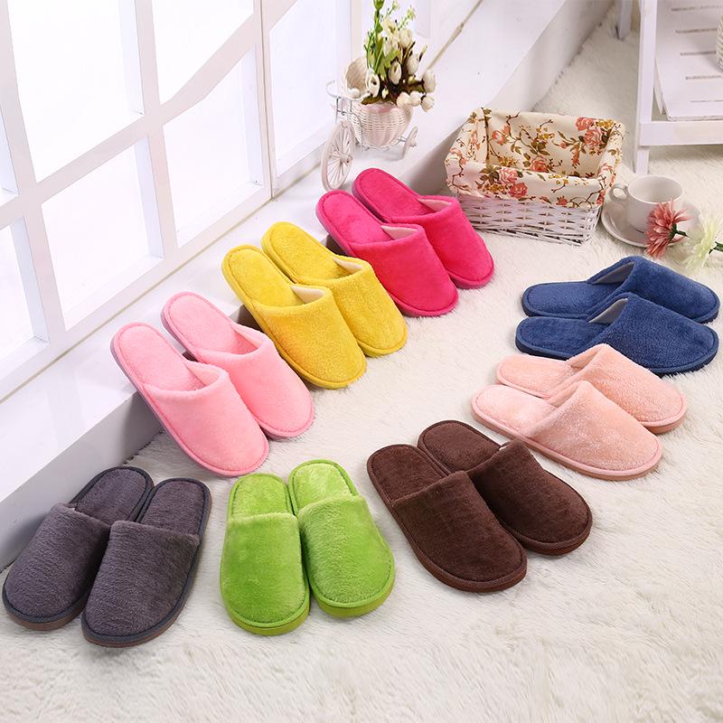 New Plush Indoor Autumn & Winter EVA Cotton Slippers for Warmth On Wooden Floors
