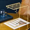 Cup Storage Rack Shelf Metal Cup Holder Double Layer Drain Rack Wooden Storage Tray Home Decorative Racks Cup Tumbler Holders