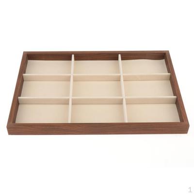 13.7 X 9.4 Inch Wooden Jewelry Organizer Tray for Dresser, Desk, Multi-Functional Storage Tray,