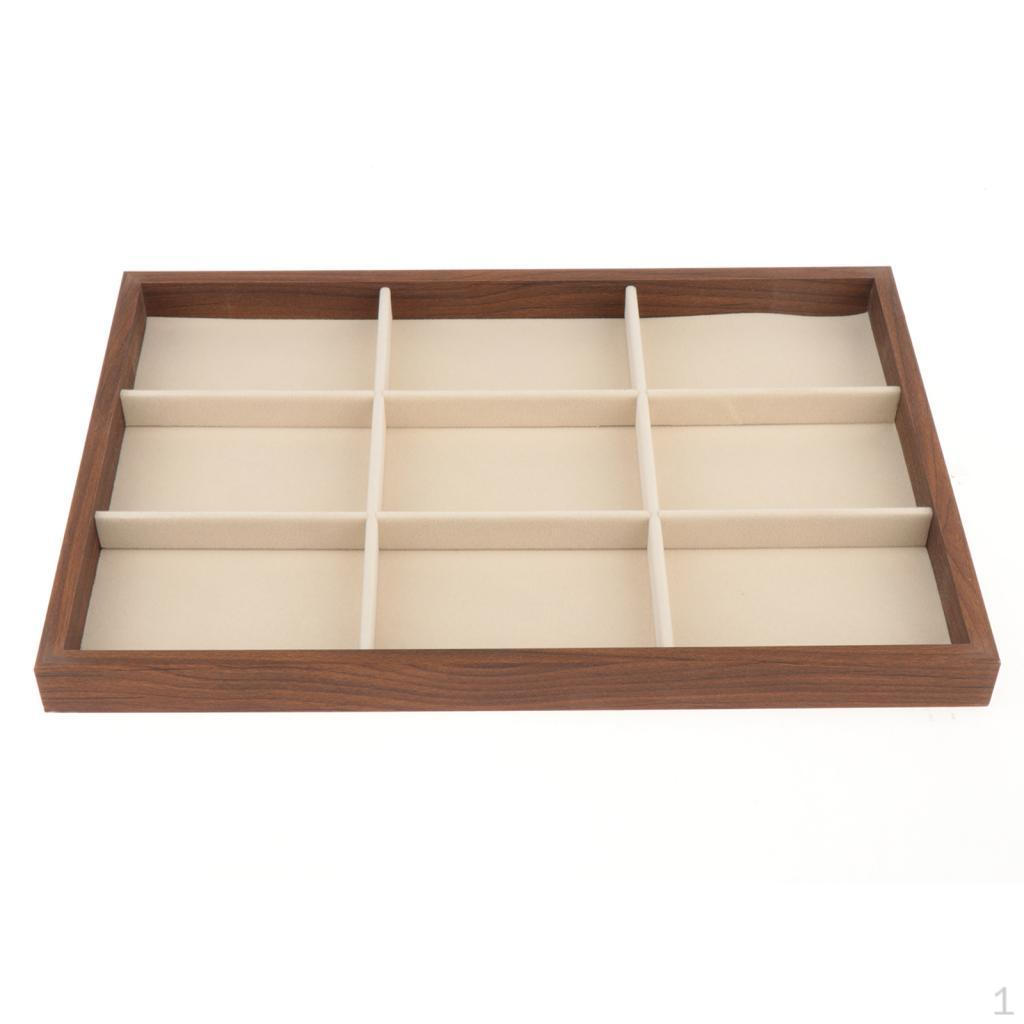 13.7 X 9.4 Inch Wooden Jewelry Organizer Tray for Dresser, Desk, Multi-Functional Storage Tray,