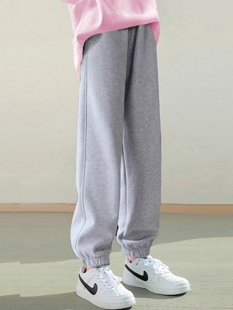 Girls' Autumn 2025 Sweatpants: New Fashionable, Loose-Fit, Long Sports Pants for Big Kids