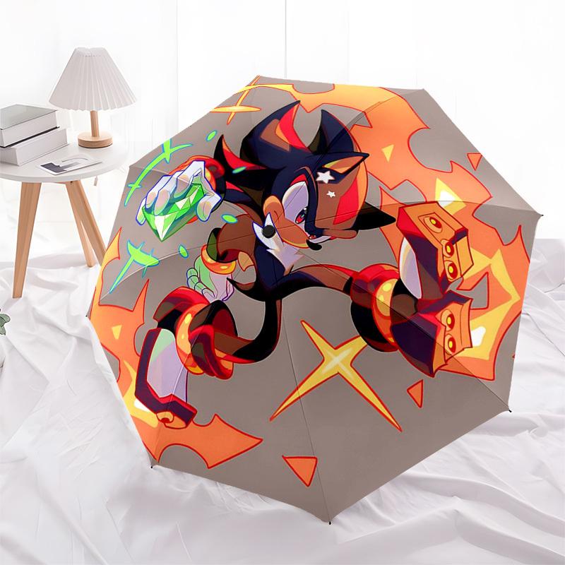 

1pc Sonic the Hedgehog Automatic Folding Umbrella Portable 3-Fold Design with 8-Bone Frame, Outdoor for Fans, Travelers, Everyday Use, Gift Idea.R014