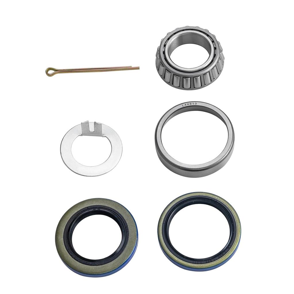 Pack Of 4 Trailer Wheel Hub Bearings Kit Fits For 1-1/16'' 2000Lbs L44649/L44610, Grease Seal 12192TB ID 1.250'' And 15192TB ID 1.500'' Cotter Pin