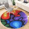 1pc Abstract Colors Office Round Area Rug, Indoor Mat Suitable For Office, Under Office Chairs Bedroom Living Room Home Decor, Room Deco