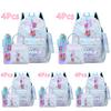 4Pcs/set New Anime Printed Backpack Large Capacity Bookbag HandBag Case Bag with 750ml Water Bottler Boy Girl SchoolBag Mochila