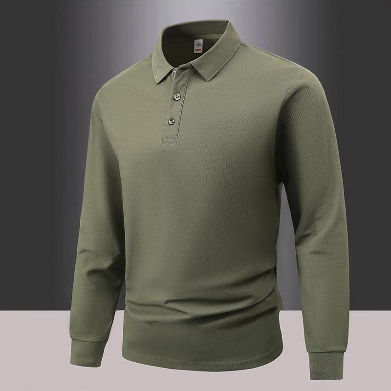 Autumn Men'S Polo Shirts Casual Long Sleeve Men'S Solid Color Business Shirts Fashion Spring Streetwear Polo Collar T Shirt Men