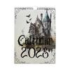 2025 Wandkalender Gothic 2025 Monats-Wandkalender Heimdekorationen Linierte Blöcke Detektivschloss-Kalender für Schreibtisch