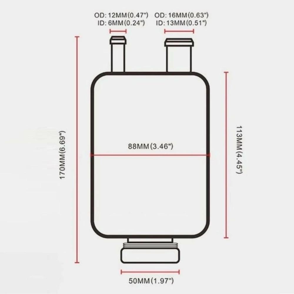Racing Power Steering Fluid Reservoir Tank with Clamps Aluminium Alloy Fuel Cell Surge Tank Power Steering Oil Catch Can Tank