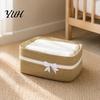 Portable Gift Baskets for Christmas Cotton Woven Storage Basket, Square Desktop Organizer, Soft Thread Bins Home Organization Space Saving Decorative