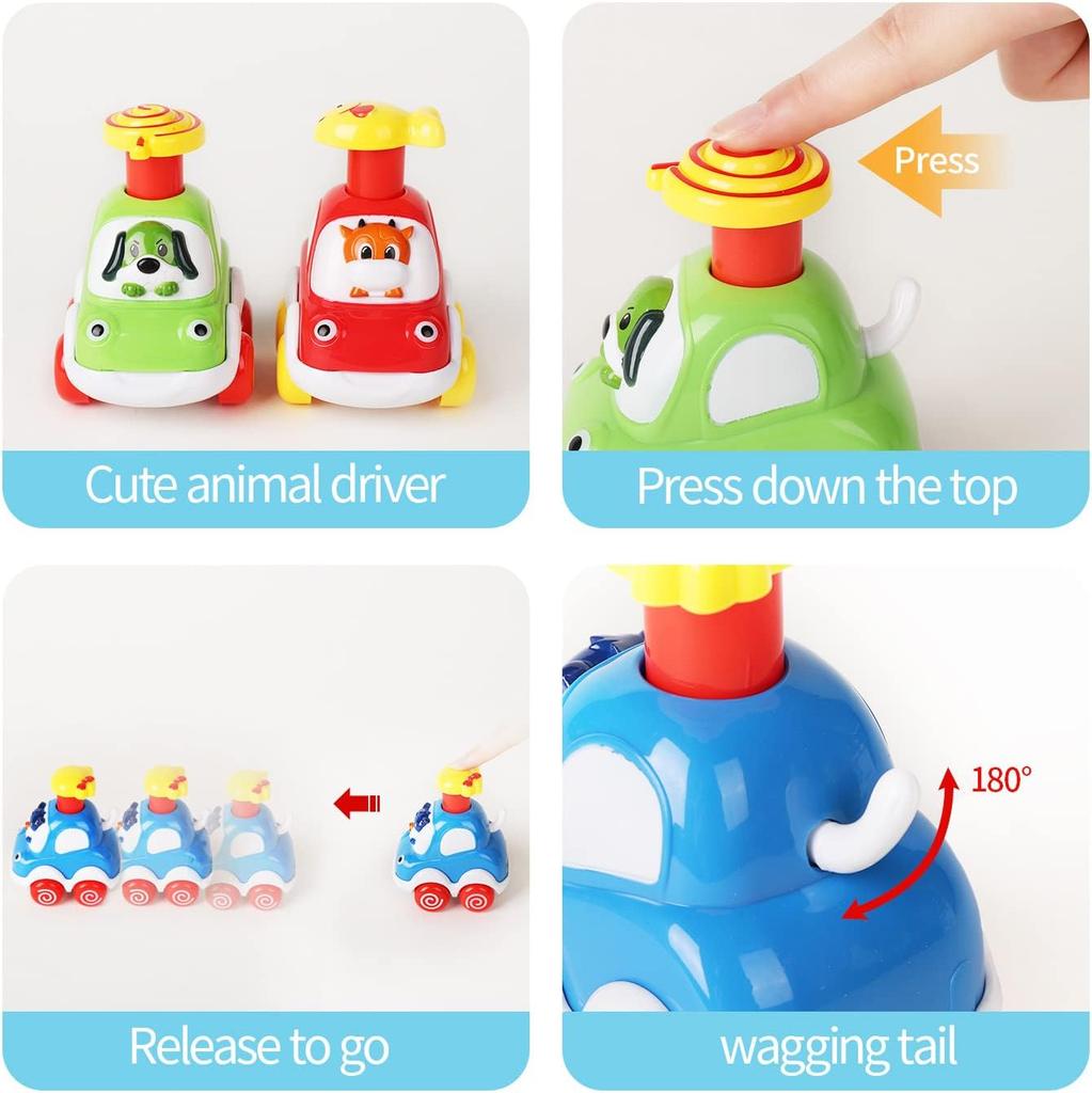 Fun forest animal pressure car cartoon inertial car sliding toy model car
