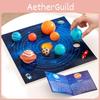 Puzzle Sistemul Solar din Lemn cu Opt Planete pentru Copii Jucărie Educațională Potrivire Planete Ajutor de Învățare
