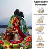 Little Red Riding Hood Holding Flower Basket Birch Forest Print Flannel Blanket Soft Warm Throw Blanket For Sofa Bedroom