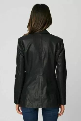 AL KHALID Stylish Blazer Genuine Lambskin Formal Leather Handmade Women Blazer Designer