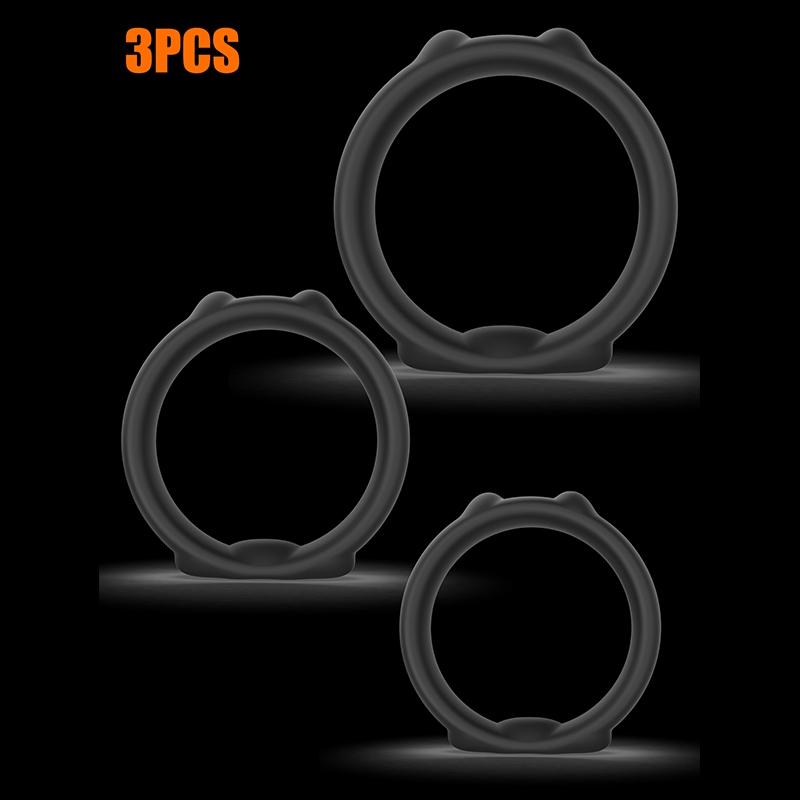 3 Pcs Silicone Penis Ring Ejaculation Delay Cock Rings Dick Erection Cockring Male Chastity Adult Sex Toys For Men Lock Sperm Trainer