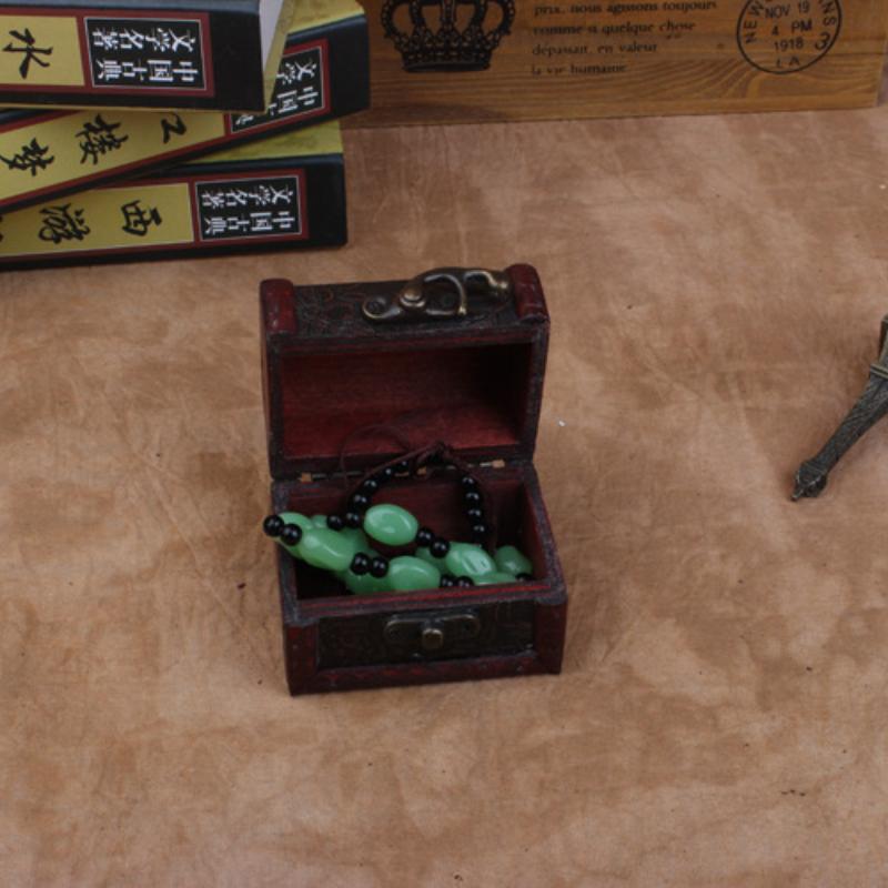 Y Vintage European Wooden Jewelry Box with Floral Print, Decorative Storage Organizer for Rings Earrings, Elegant Gift Packaging