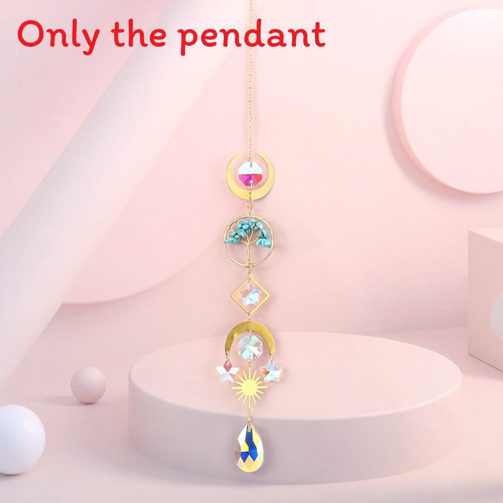 Sun Catcher Gold Moon Tree Of Life Agate Sunlight Decor For Windows