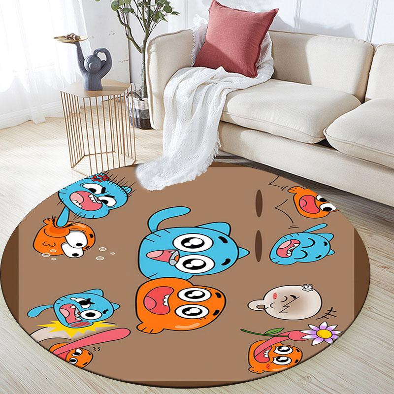Gumball Cartoon pattern round rug,Carpet Rug for Living Room Bedroom Playroom ,Non-slip Floor Mat,Holiday Gifts and Birthday Gifts.