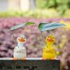 Cartoon Umbrella Holding Duck Statue Handmade Garden Animal Statue  Balcony Patio