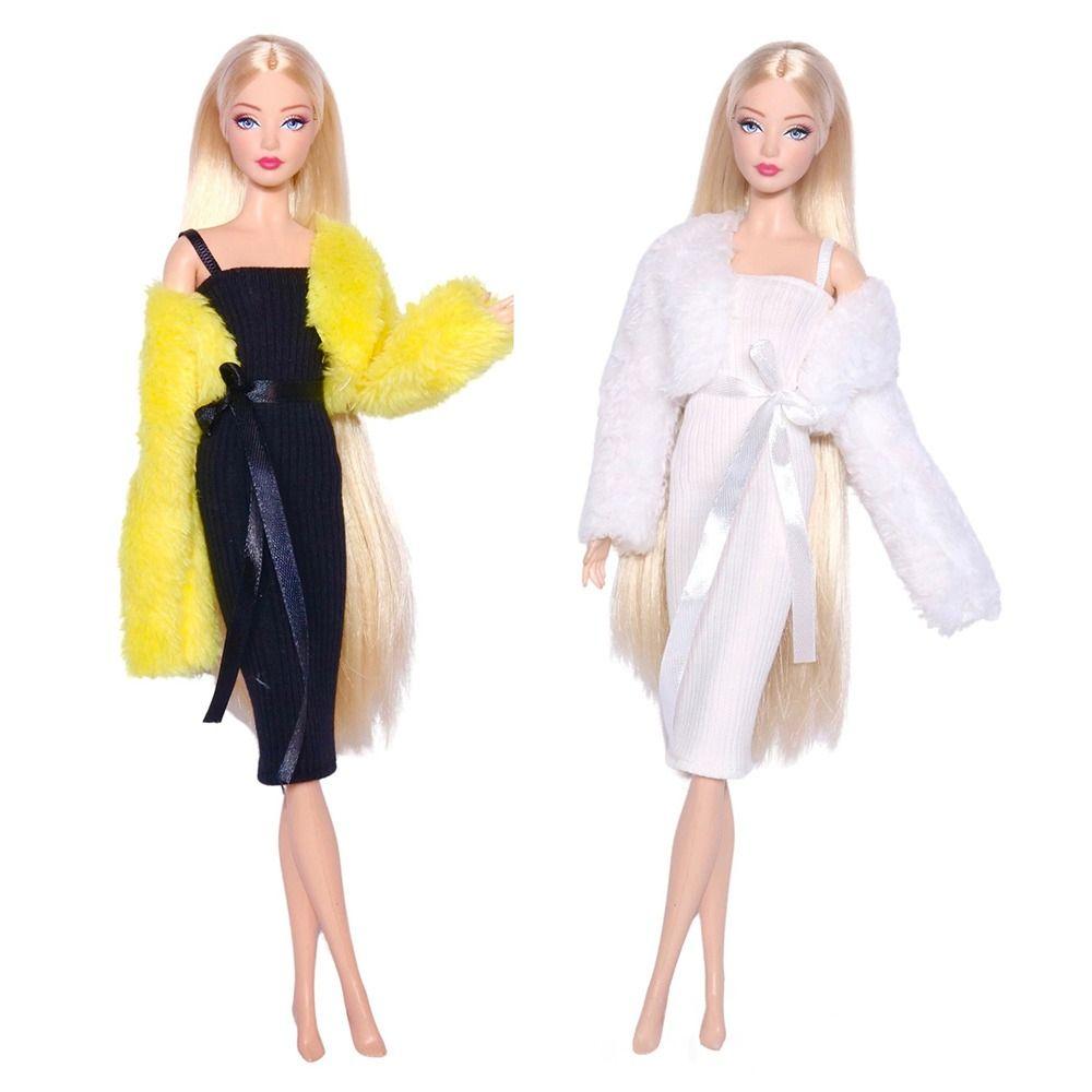 

Fashion Doll Elegant Dresses Casual Wears Plush Coat New Party Fur Jacket for 1/6 BJD 11.5 Dolls 10