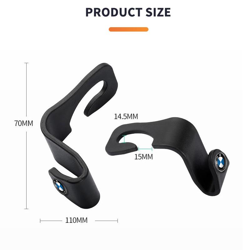 Car Headrest Hooks Hanger Bags Seat Back Organizer Holder Clips Auto Fastener Hooks For BMW Series i3 i4 G07 G06 G05 G02 G01 F48