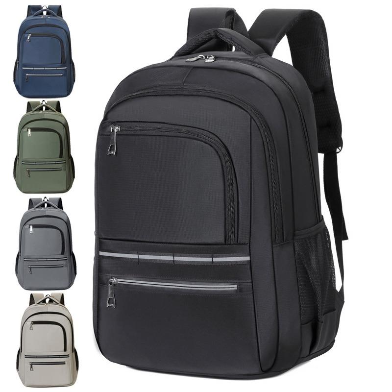 Herrenrucksack Mode Computertasche Laderucksack Große Kapazität Einfach Schwarz Schultasche, Mittelschüler