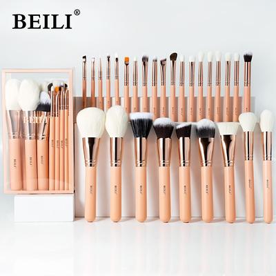 Růžové štětce na make-up Vysoce kvalitní pudrová podkladová tvářenka Sada štětců na make-up na přírodní vlasy brochas maquillaje