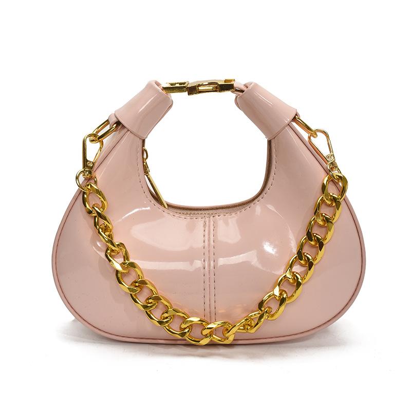 Bolsa mensageiro mini de corrente versátil e moderna de primavera e verão, bolsa crescente portátil de nicho sofisticado para mulheres