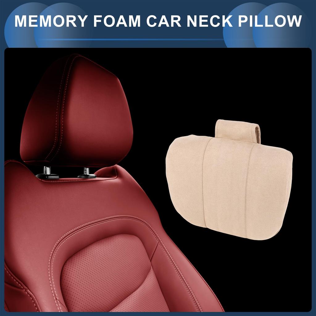 INFINAUTO Car Neck Lower Back Pain Relief Seat Cervical Support Car Breathable Suede and Memory 1 Convenient for Long Car Neck Gaming Office Home Use