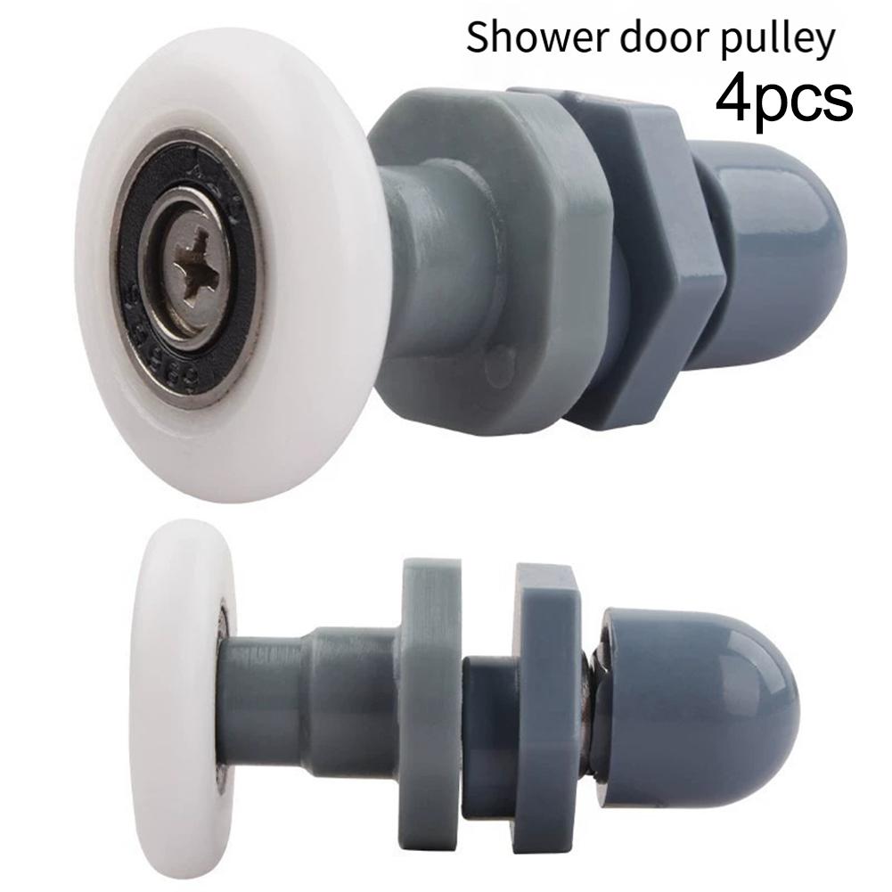 4pcs Shower Door Rollers for Frameless Glass Shower Doors with Reinforced Nylon Wheels and Sturdy Aluminum Alloy Core