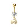 Cherry Flowers Belly Button Ring Crystal Belly Navel Piercing Nombril Long Dangle Belly Jewelry