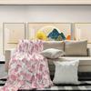 Pink Plaid Patchwork Cowboy Boot Print Throw Blanket Cartoon Style Cozy Blanket Gift for Women Men Kids Sofa Bed Decor