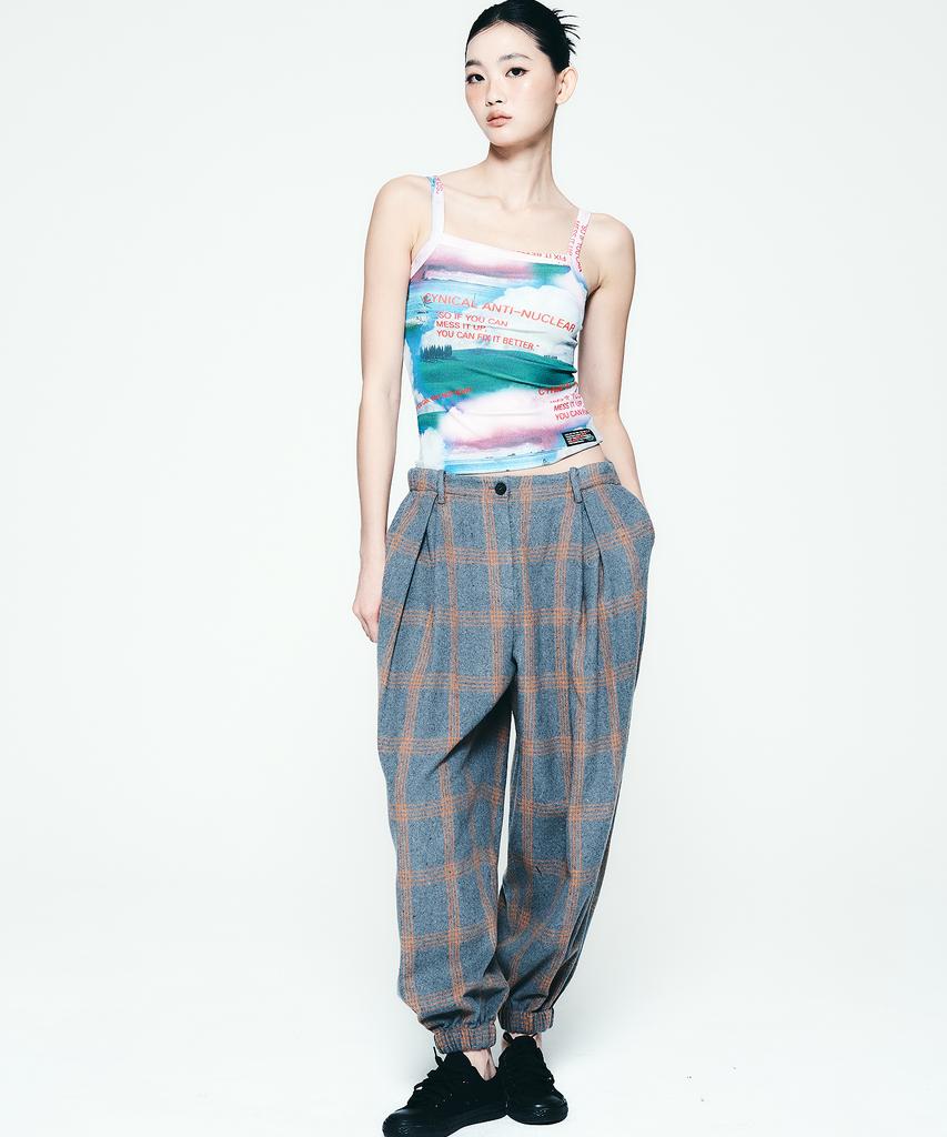 Soipeuyukaen Check Balloon Wool Jogger Pants