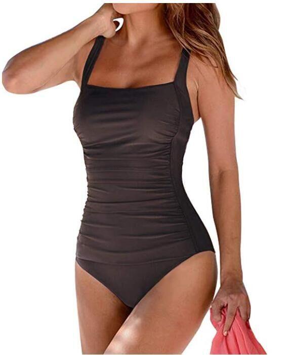 

Tengwei swimsuit, one-piece swimsuit, solid color sexy women s swimsuit swimsuit 2XL коричневий