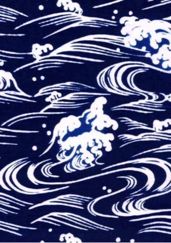 Todaya Shoten Tenugui Rough Waves 772 Niwa-zome (hand towel) -