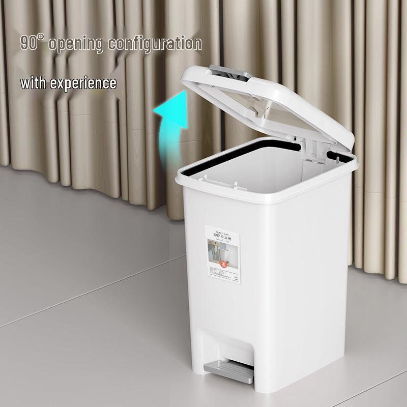Large Foot-Operated Trash Can with Lid for Living Room
