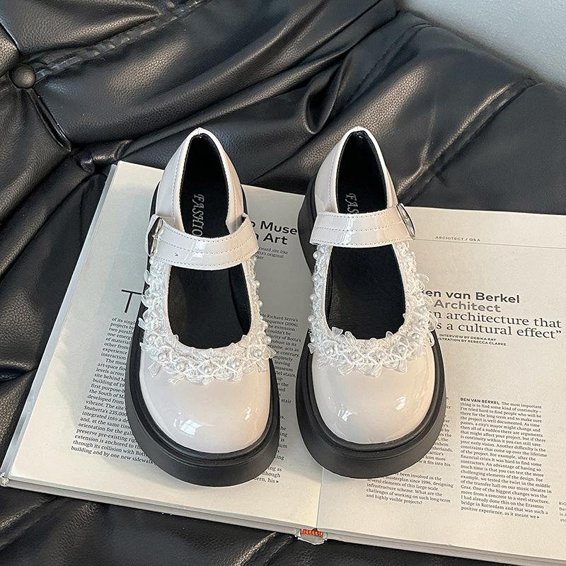 British Style Pearl Small Leather Shoes Women's Summer Fashion Retro Buckle Japanese Jk with Skirt Platform Mary Jane Single Shoes