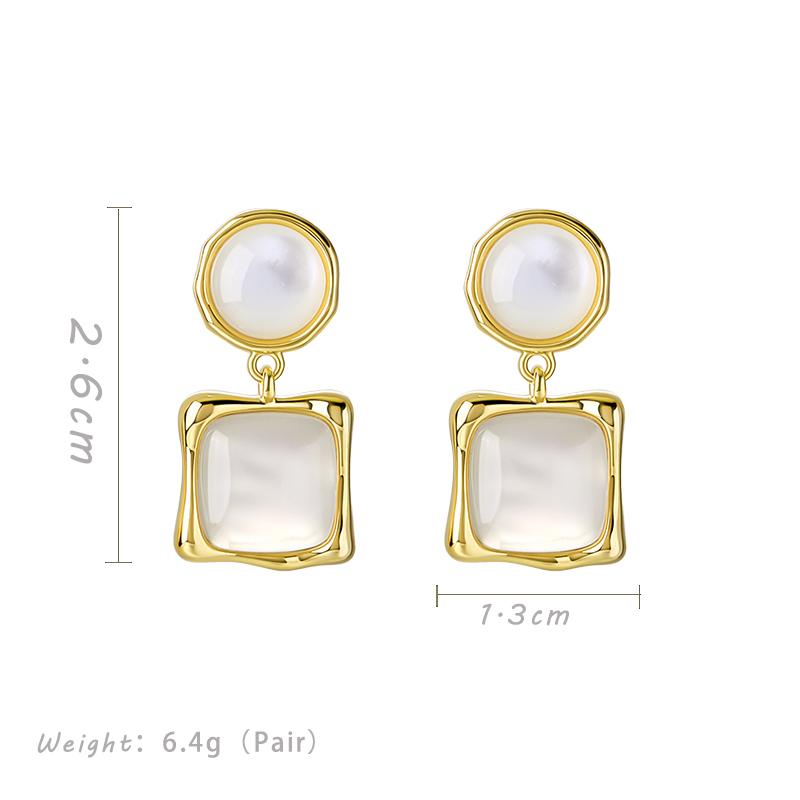 

Elegant Geometric Square Opals Pendant Earrings for Women 2026 Luxury Jewelry for Wedding Parties Fashion Accessories for Girls