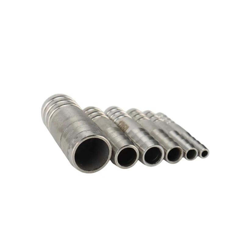 Garden Watering Hose Joiner Set, Metal Double Ended Barbed Fittings for Soft Hose Repair and Garden Use, 5 Piece Set