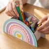 Wooden Storage Box Desk Decoration Pen Holder