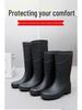 Men's Waterproof High-Top PVC Rubber Boots: Mid-Calf Rain & Construction Labor Protection Shoes