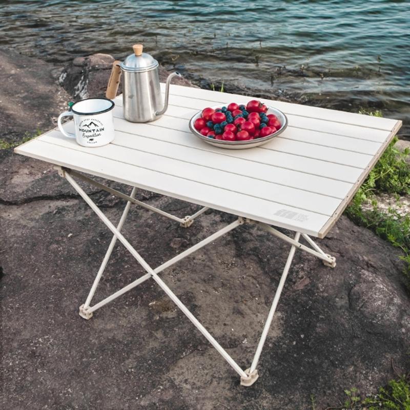 Foldable Camping Tables Aluminum Alloy Lightweight Folding Table Compact Picnic Desk for Fishing Picnic BBQ Durable
