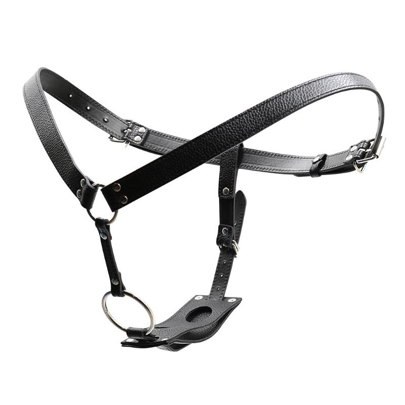 Adjustable Chastity Belt for Women Men PU Leather Bondage Waist Belt BDSM Couple Adult Sex Toy