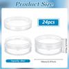 BENECREAT 24-Piece Set of 20ml Small Round Cases for Beads, Cosmetics, and Nail Art Parts, Refillable Containers, and Small Item Storage Boxes, Clear