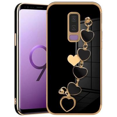 Protective Case - BOOLING - for Samsung Galaxy S9+ - Luxury Black TPU - Shockproof - Ultra Slim - Heart Bracelet
